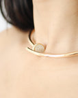 Round the neck