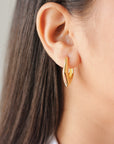 Pentagon Gold Hoops