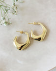 Pentagon Gold Hoops